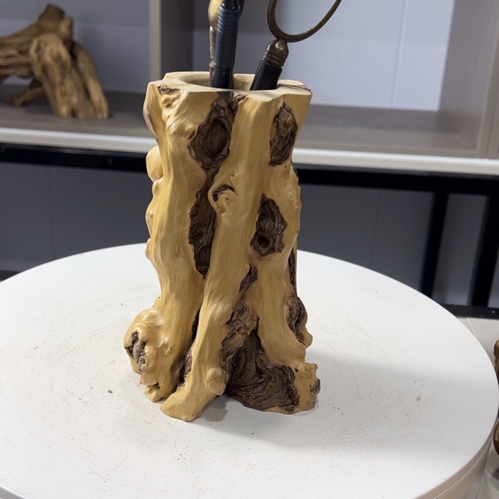 木石榴木榴疤茶桶笔筒