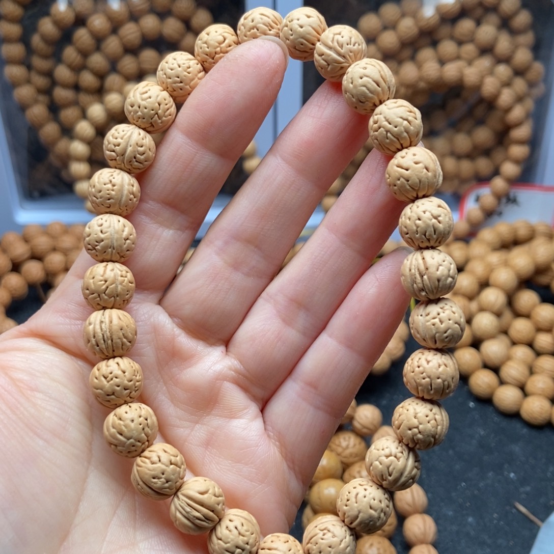 桃核手串奶油核11尺寸原皮原色全品无修