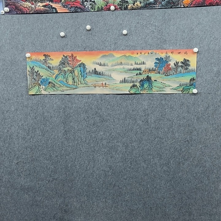 国画四尺对开仿古山水一幅