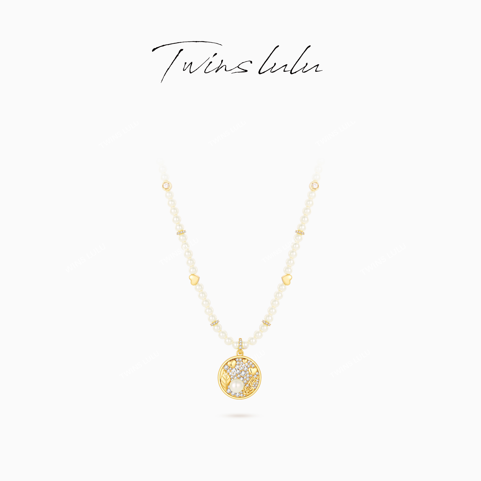 TWINS LULU 百搭圆牌爱心珠珠项链TSJ10180
