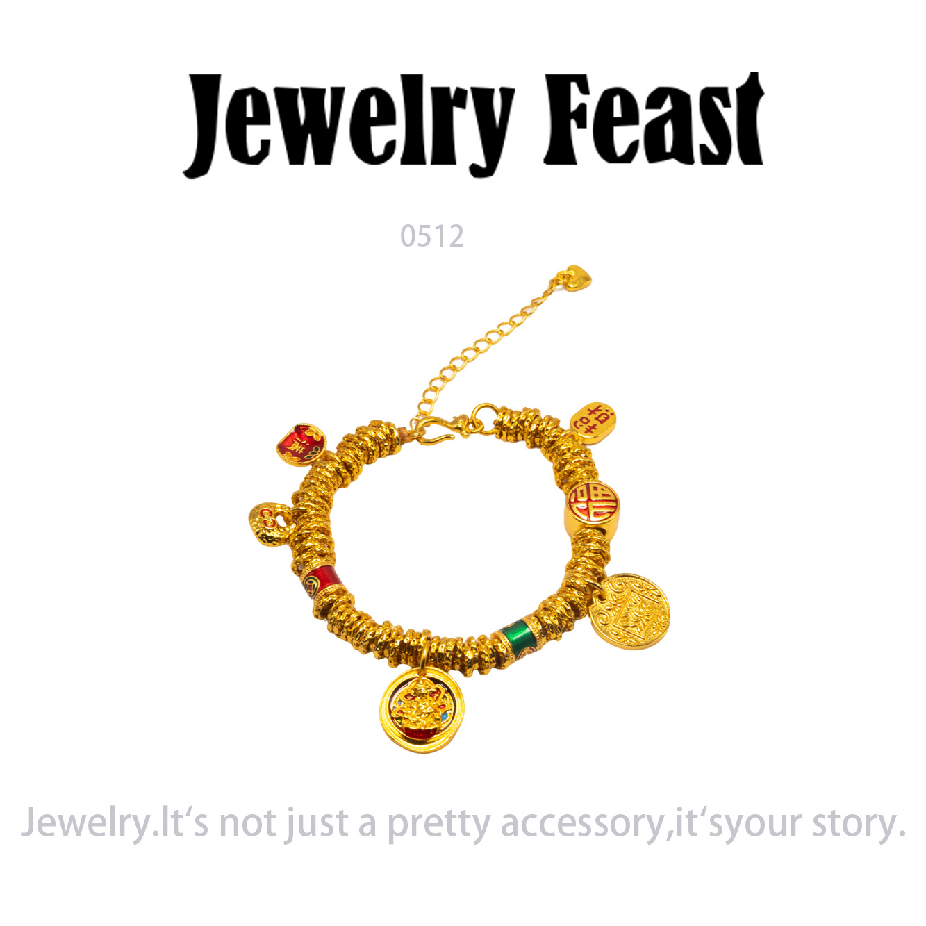 镀K金 Jewelry Feast手链~0512（15+3cm） 