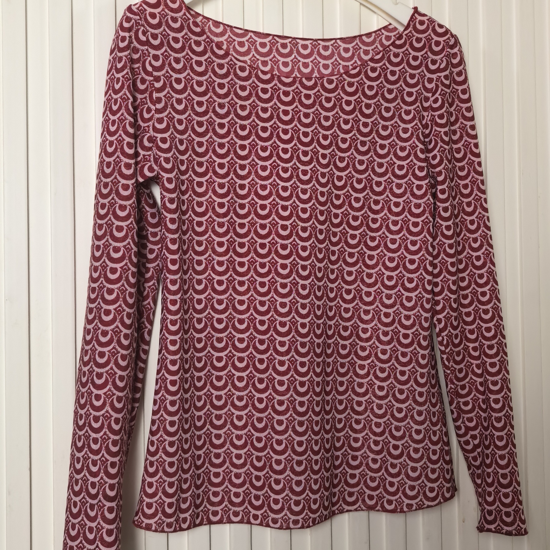 弹力网纱印花小纱T