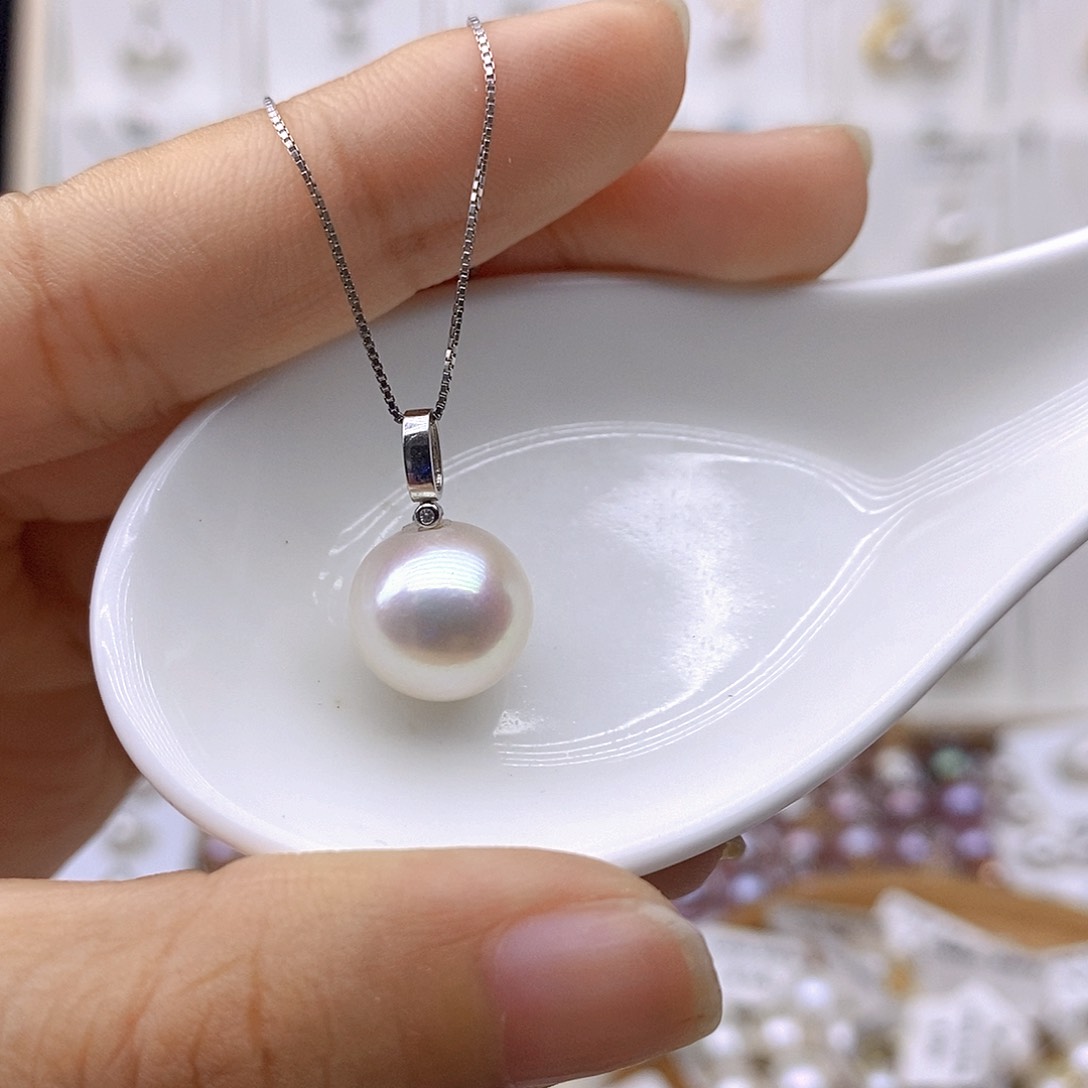 淡水珍珠银S925镶嵌吊坠(赠链)