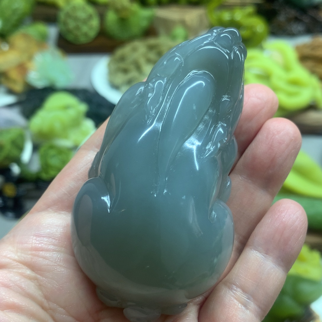 蛇纹石玉手把件未镶嵌