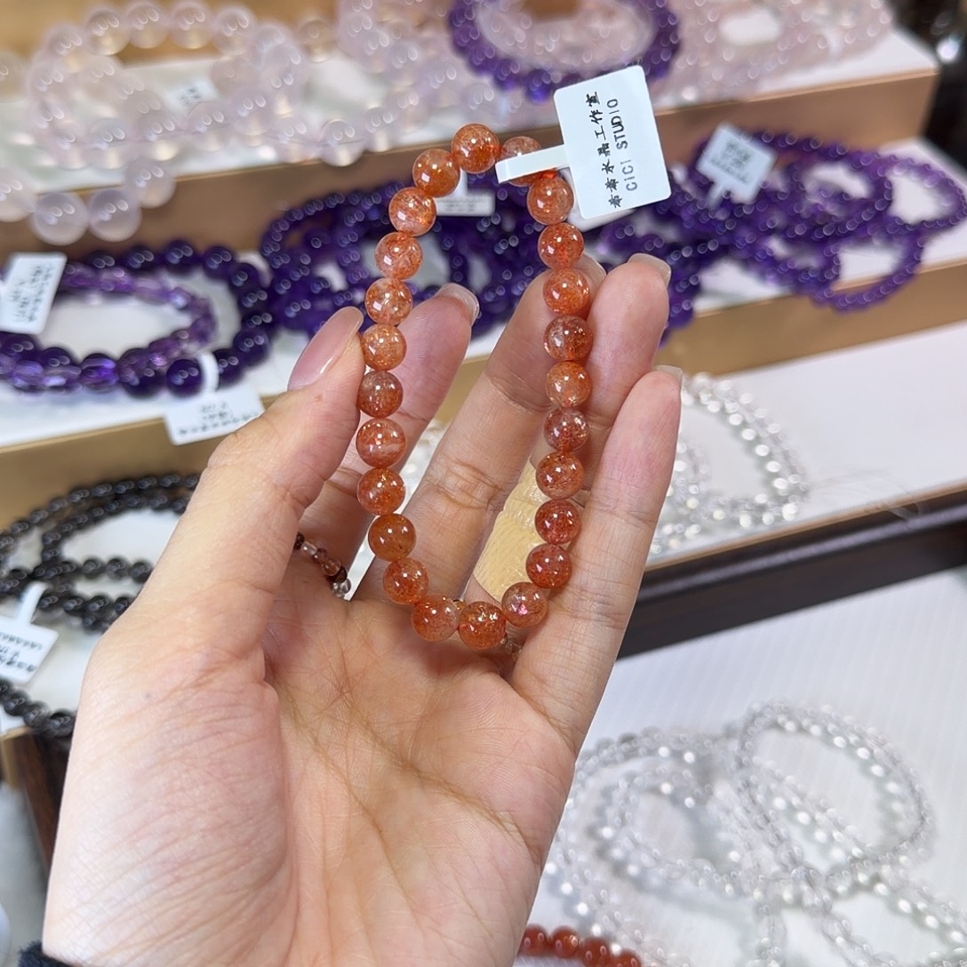 水晶未镶嵌手串金太阳