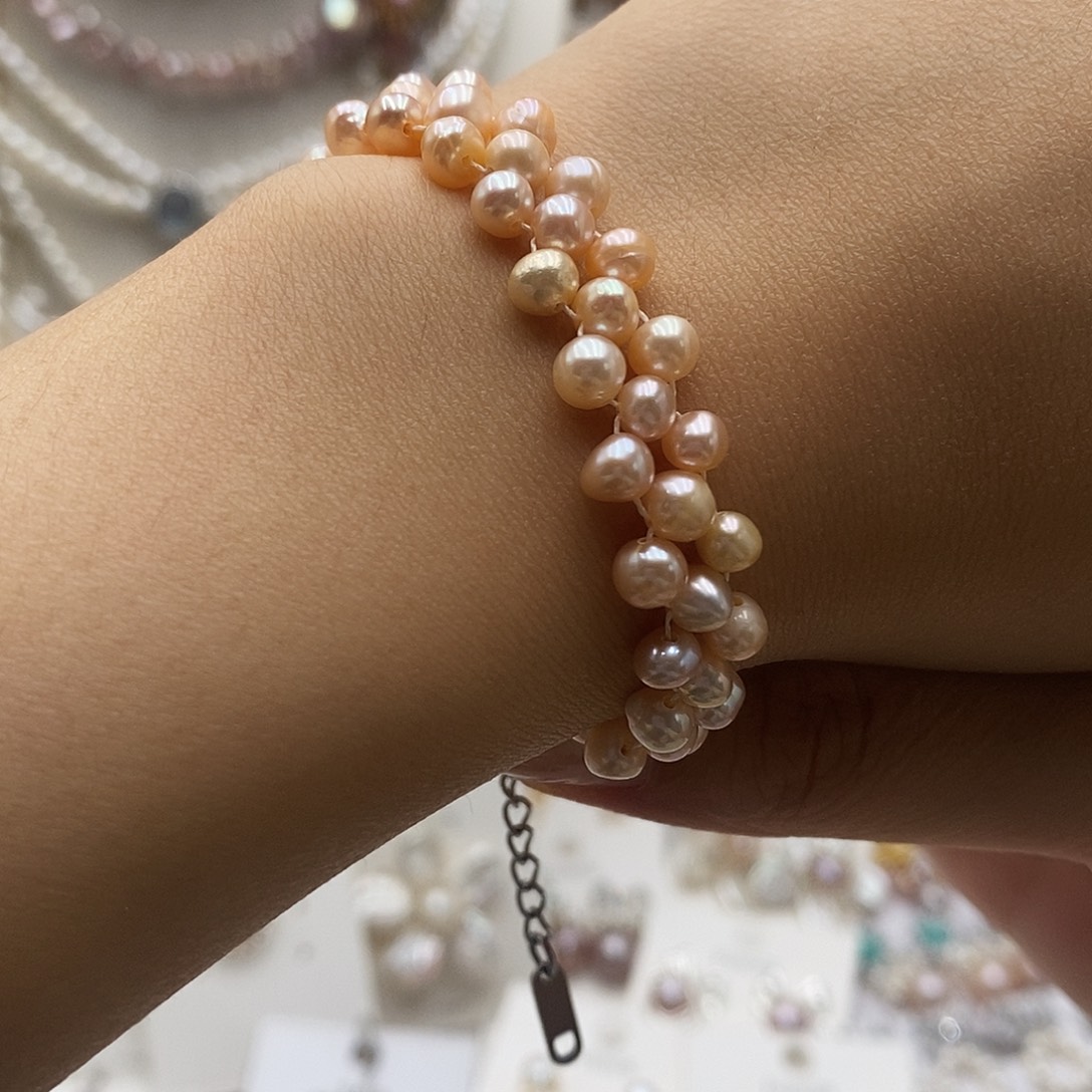 淡水珍珠耳饰银S925镶嵌