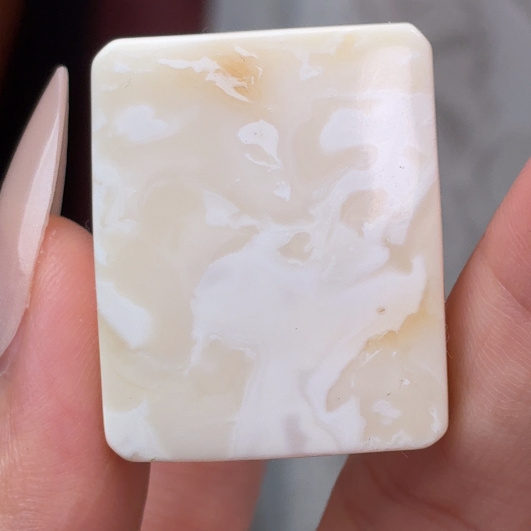 蜜蜡未镶嵌珠宝奇石浓白妖花无事牌