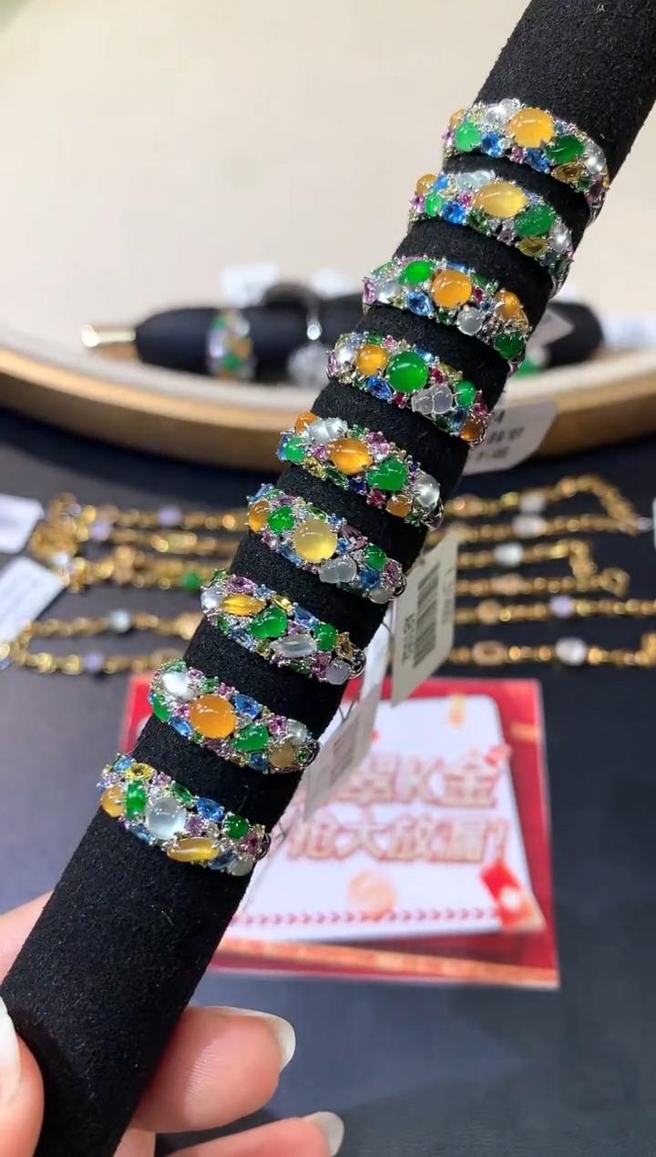 翡翠戒指18K金镶嵌戒指-多样性发其一JY86|CXQ1