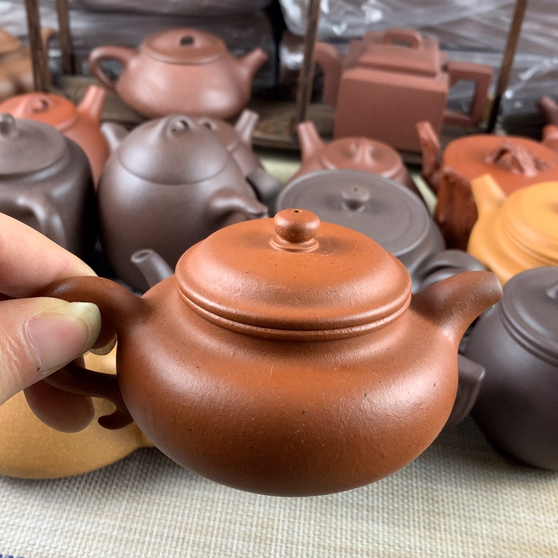 紫砂茶壶大红泥微瑕