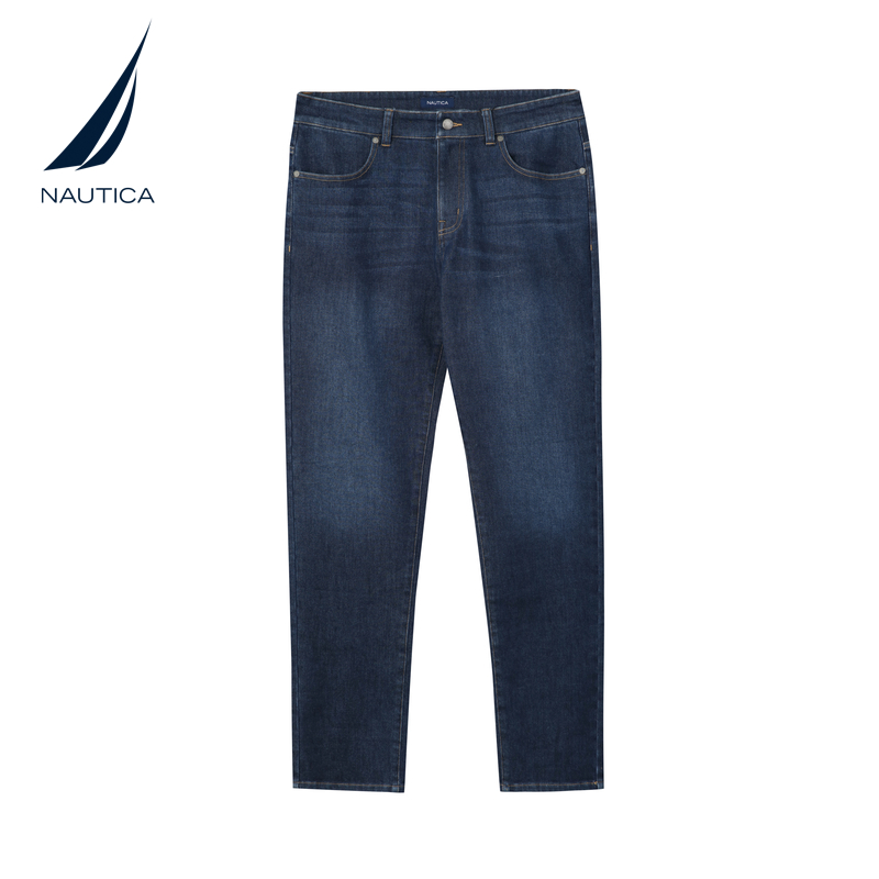 NAUTICA/诺帝卡男装25秋季新品舒适透气休闲磨毛牛仔长裤PO5351