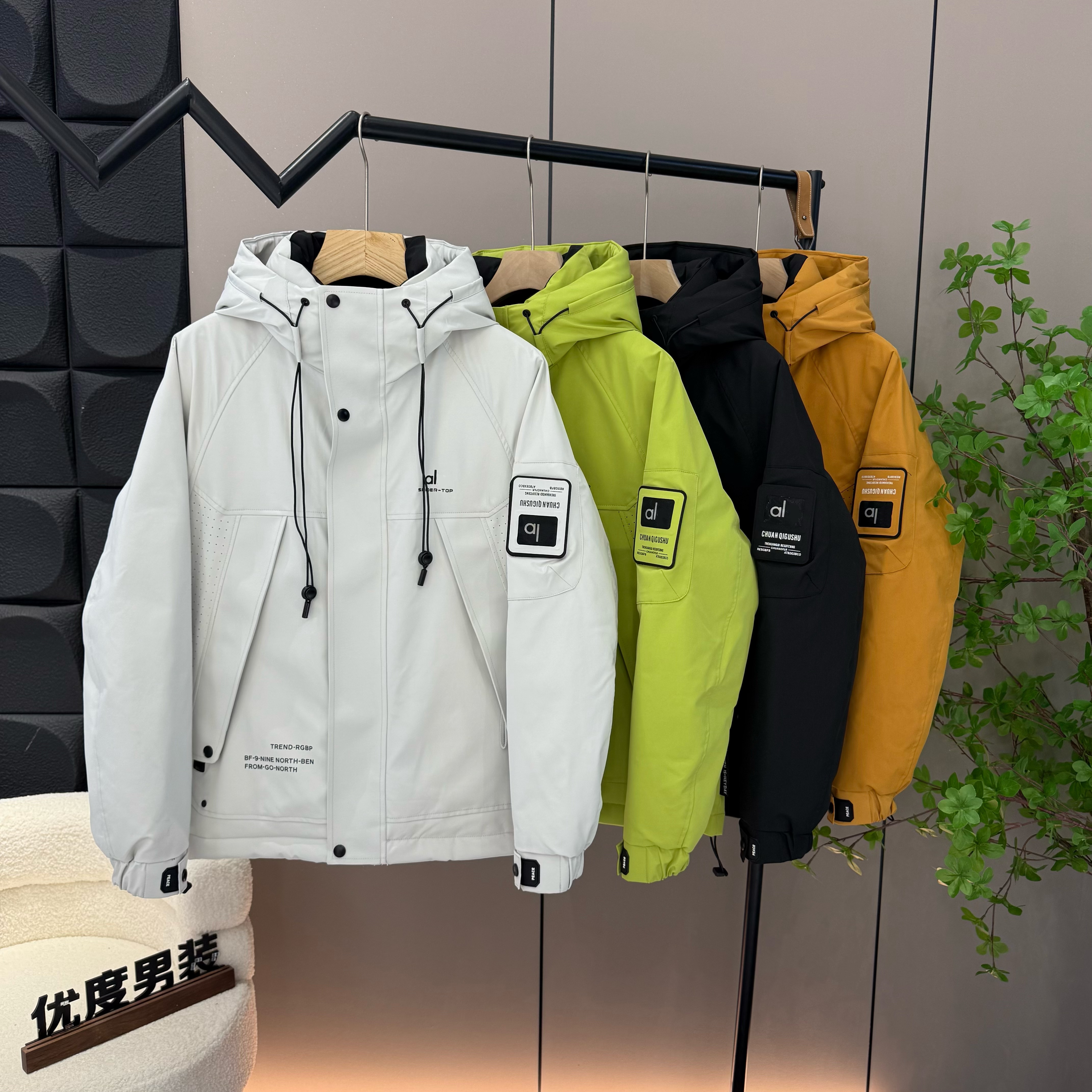 保暖冬季加厚防风时尚休闲工装风长款美式休闲情侣羽绒服男款6820