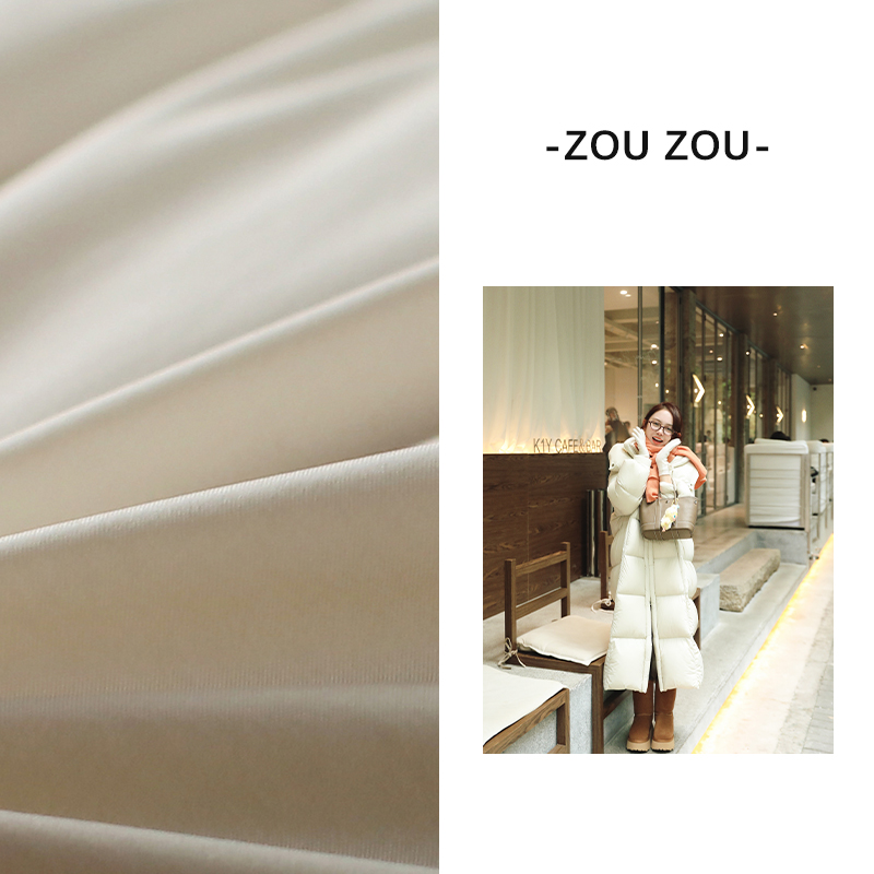 邹邹小个子新品 “移动暖云”三防90白鹅绒长款羽绒服女聚热不钻风