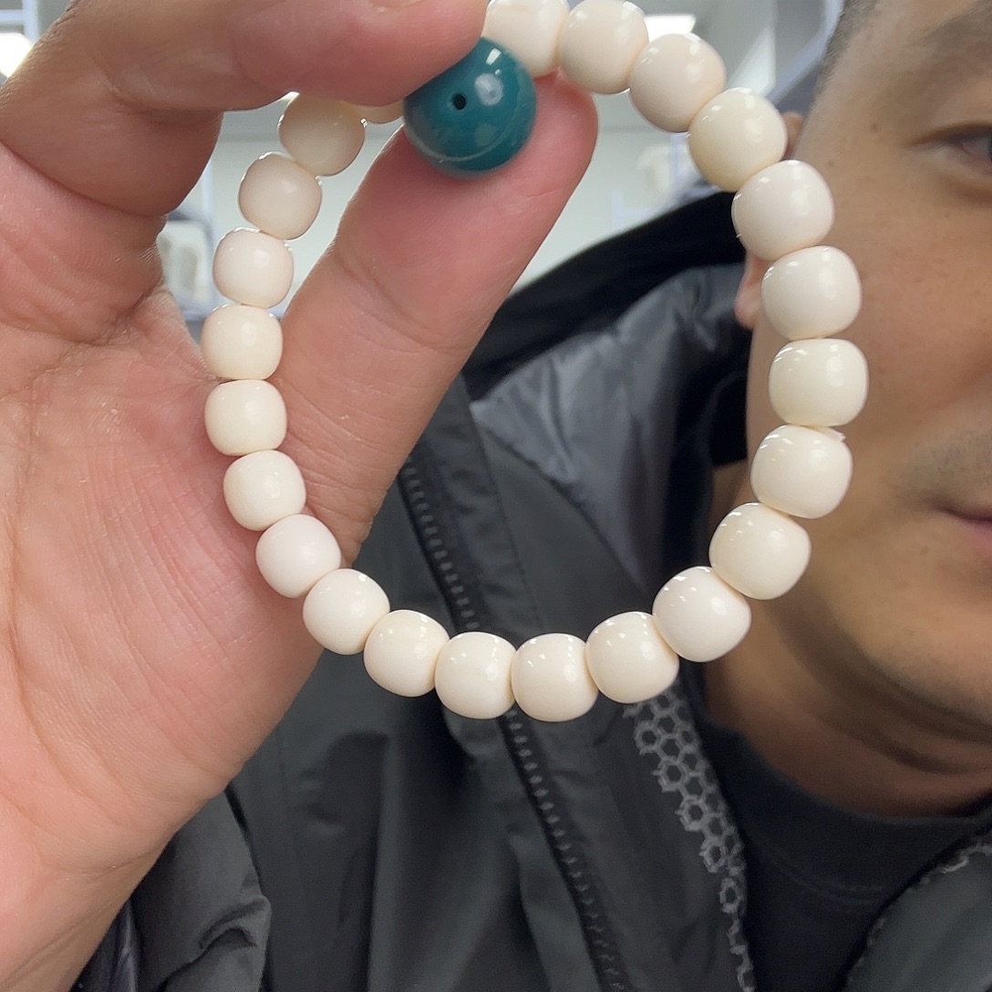 手串白玉菩提9驼骨送佩珠