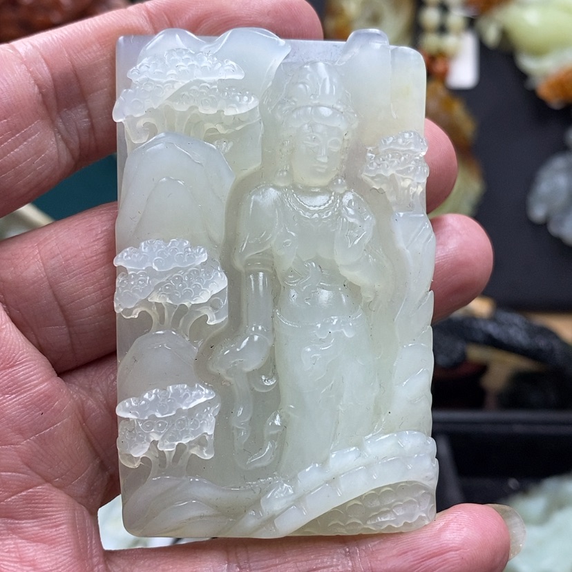 【闪购商品】蛇纹石玉吊坠未镶嵌喜*雪