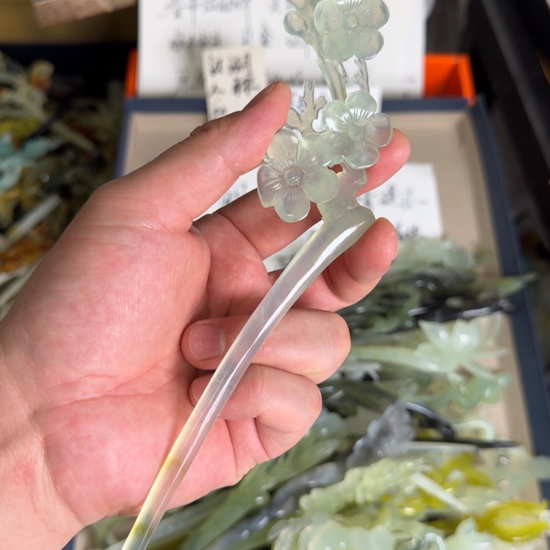 岫玉发饰未镶嵌明君玉簪贼拉好看