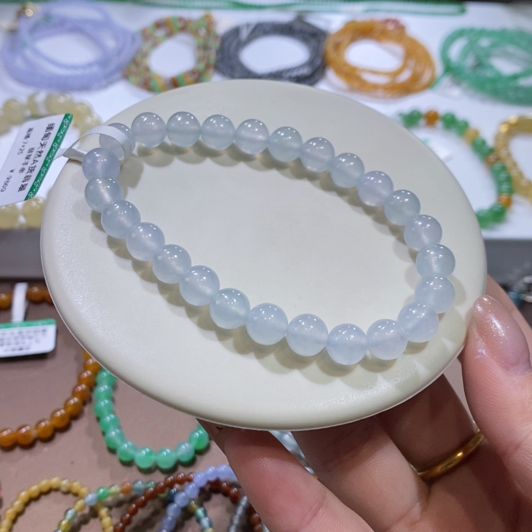 翡翠手链未镶嵌冰胶白月光