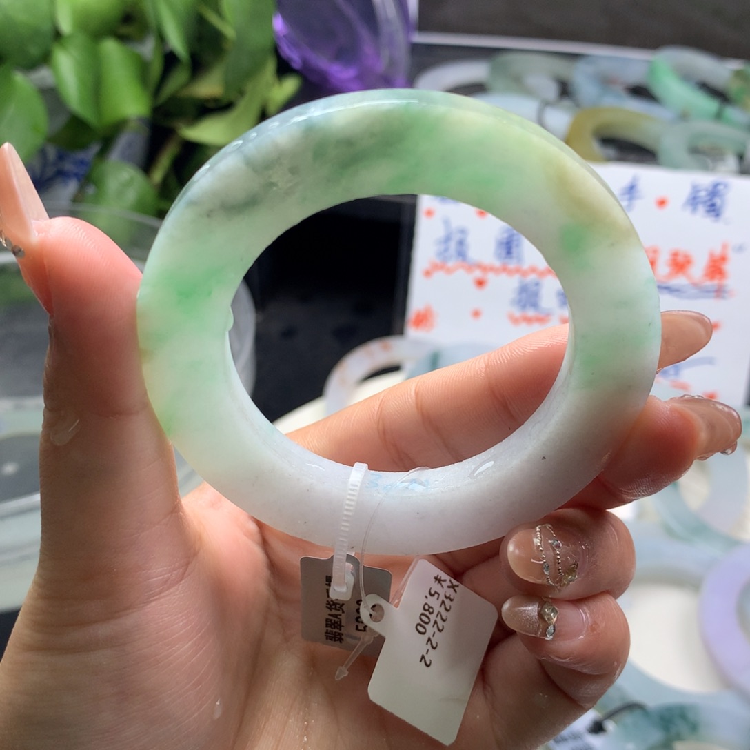 定制翡翠叮当镯未镶嵌48/58 宽6