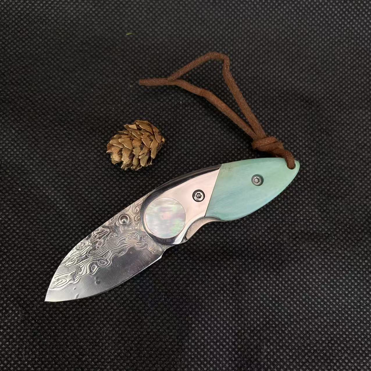 彩贝-大马士革高端水果折叠小刀（木林森）