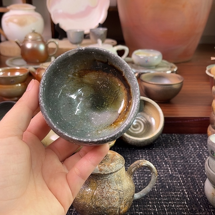 瑕疵窑宝主人杯粗陶主人杯