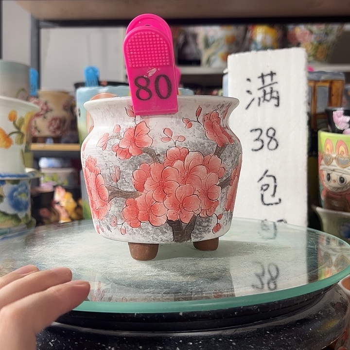 满38包邮 景德镇手绘花盆