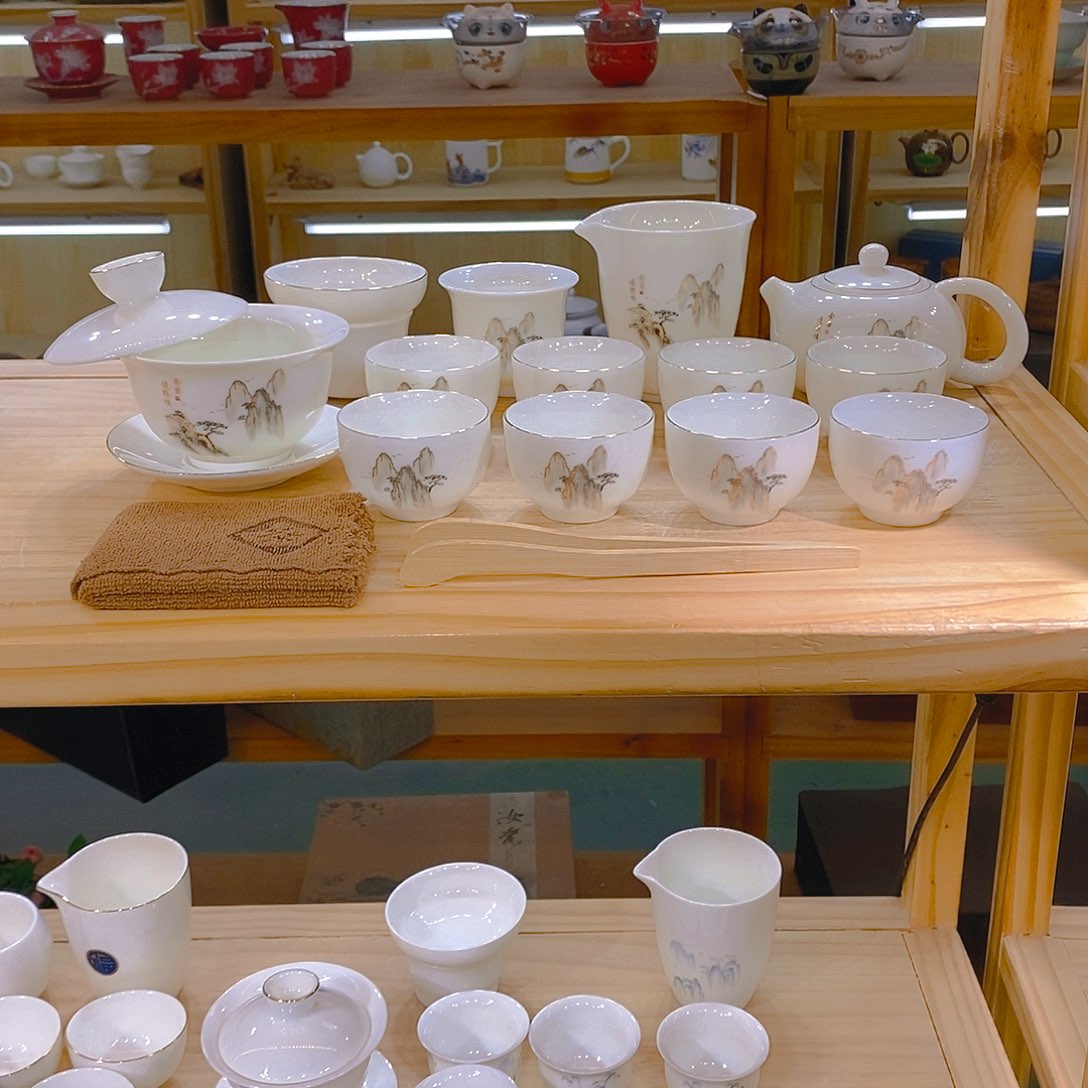 【不止】羊脂玉瓷茶具套装