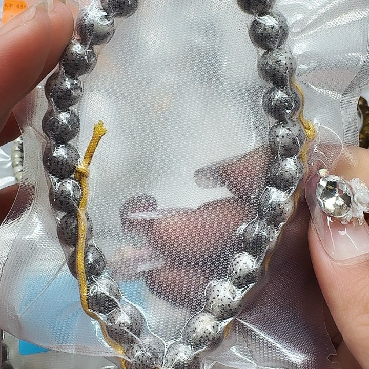 星月菩提手串360高端黑灰星月菩提0.9圆手持