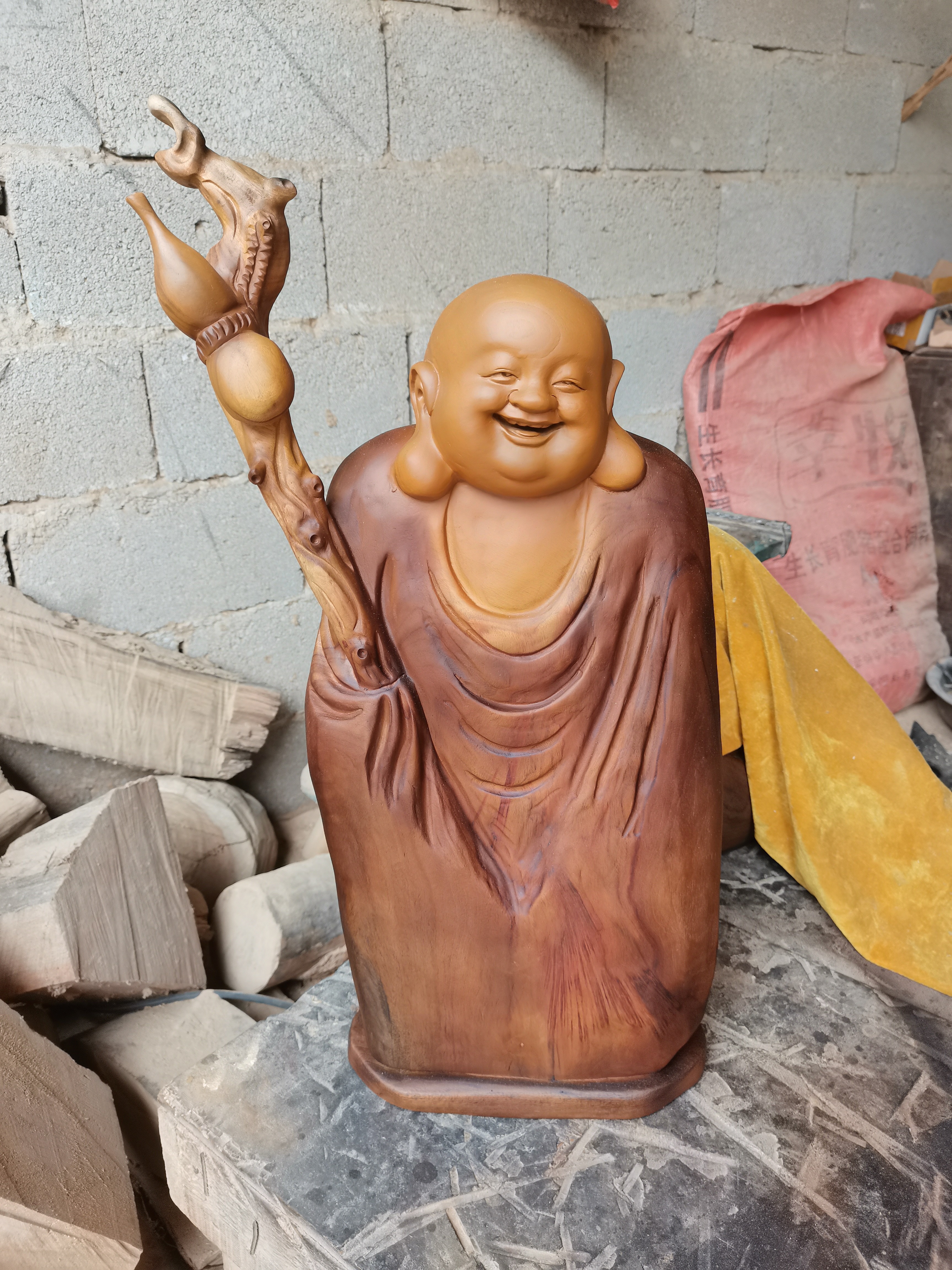 创意根雕作品 葫芦弥勒