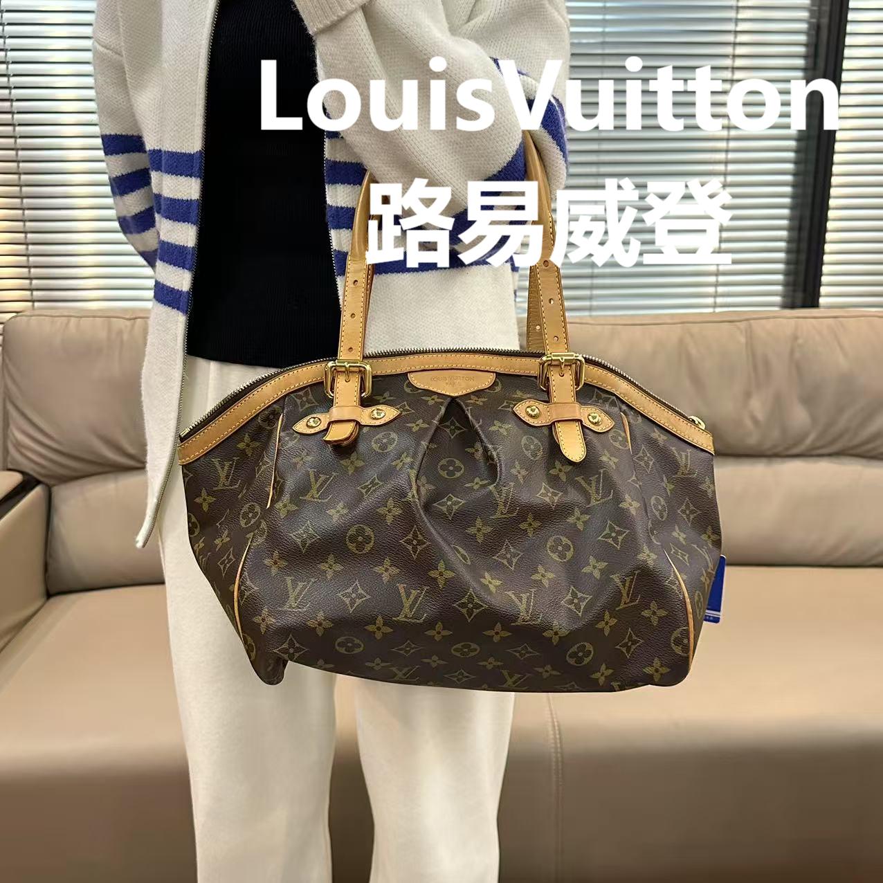 95新 LouisVuitton/路易威登 老花大号饺子手提包/云海优选