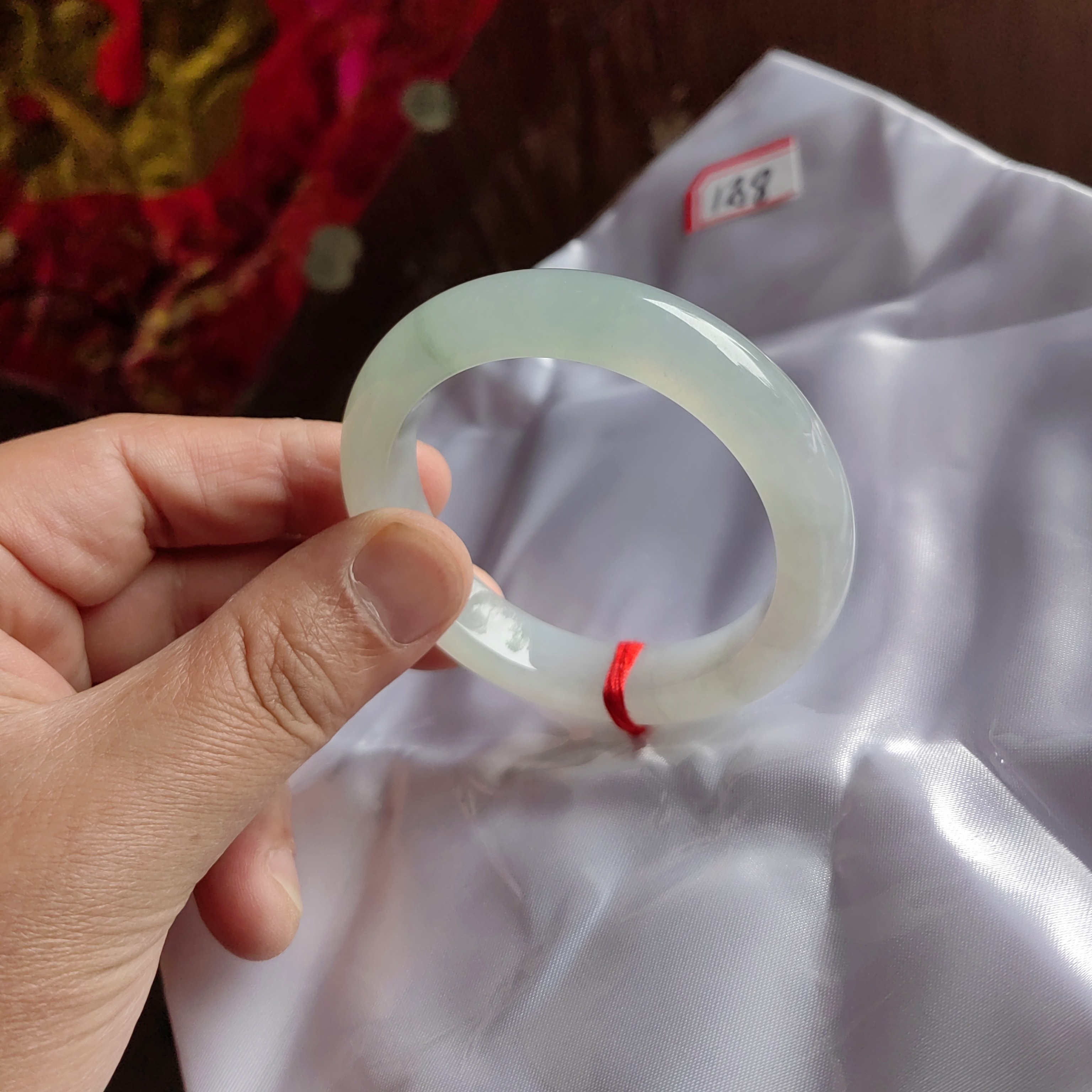 天然缅甸翡翠手镯54.4圈口