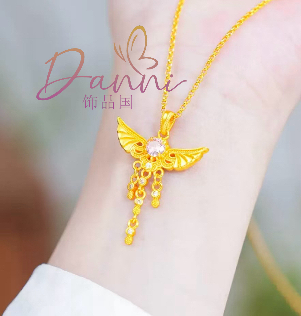 铜合金项链 Danni 天使之翼流苏项链