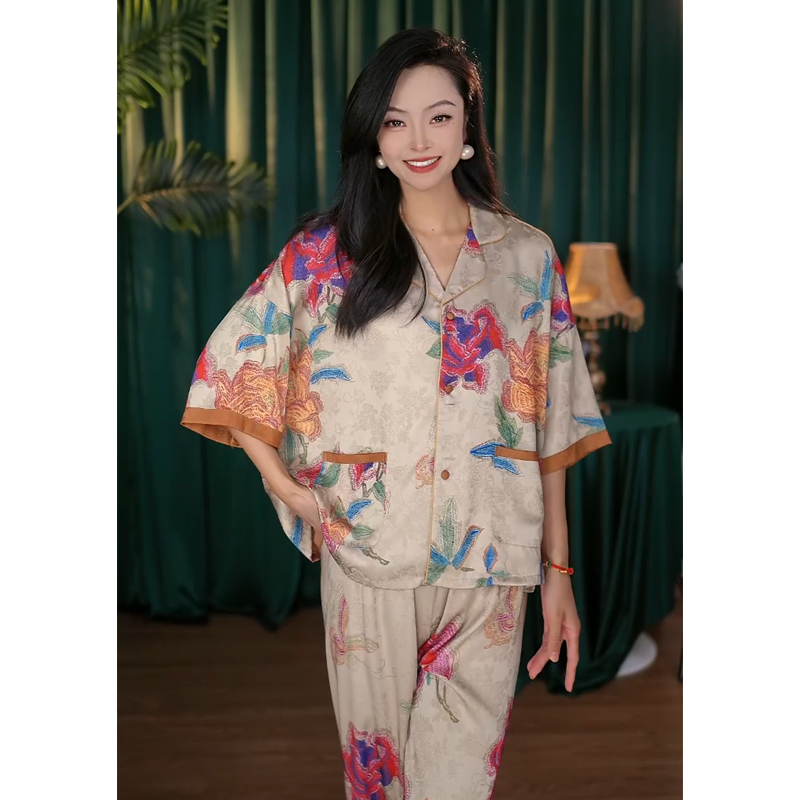 （国色天香）新款高端可外穿休闲女士家居服大码轻奢睡衣Q77-85685