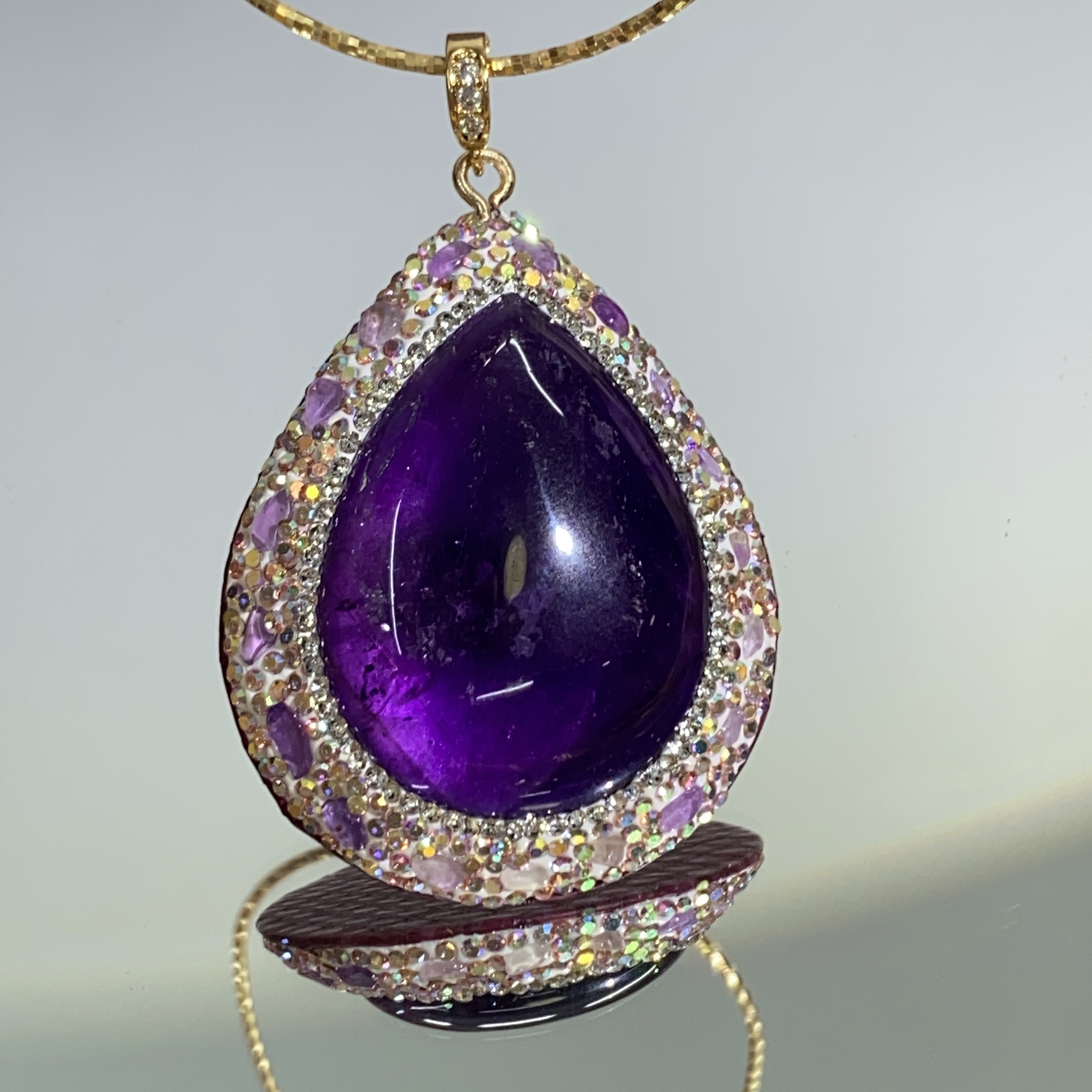 铜合金合成锆石吊坠 TTSD 乌拉圭ZSJ大水滴吊坠1440d