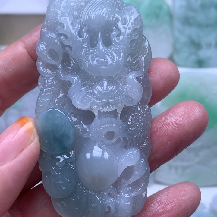 定制翡翠未镶嵌挂件龙牌挂件