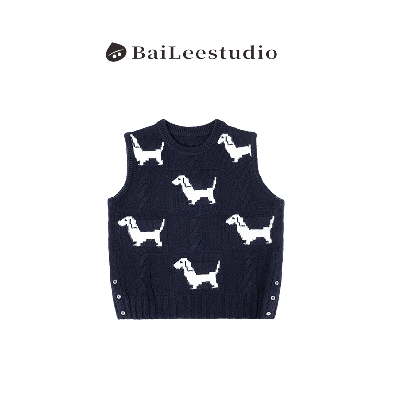 【柏栗良品】2025秋冬新品~休闲风百搭腊肠狗套头针织马甲女TB25