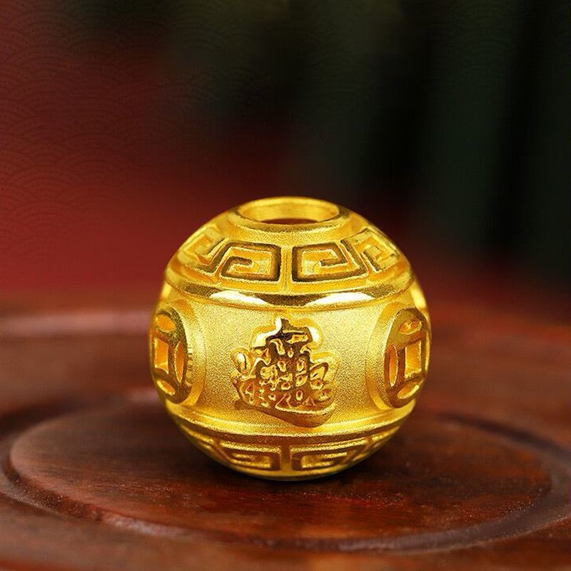 铜合金手链 精工小招财进宝散珠DIY圆珠隔珠编绳转运珠配件手链