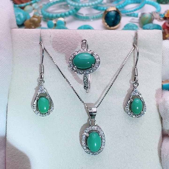 绿松石银S925镶嵌配饰