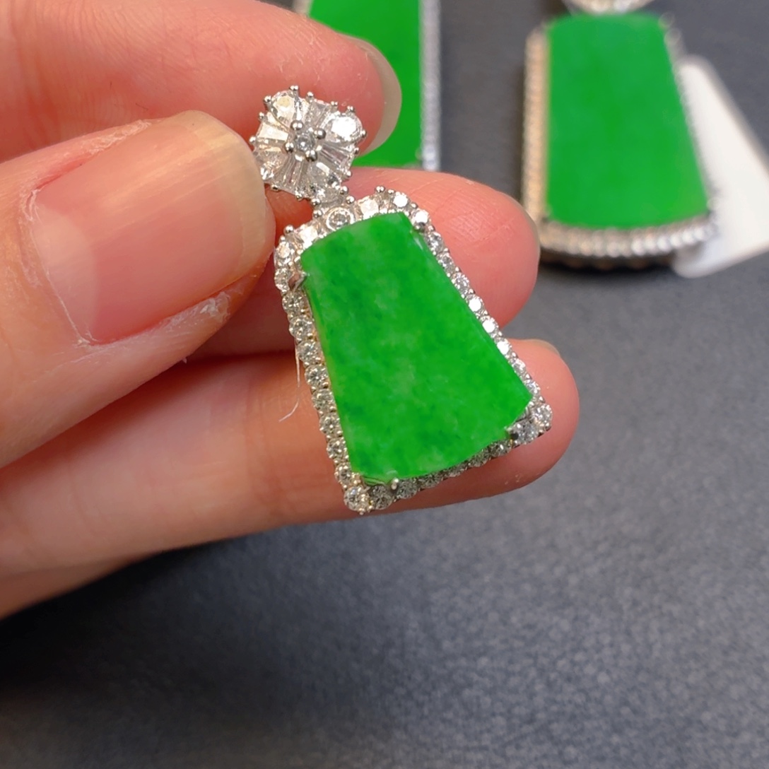 翡翠银S925镶嵌吊坠(不含链)