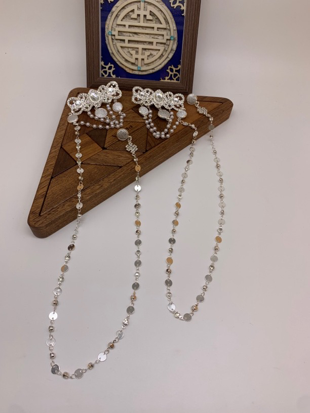 原创金色国风流苏发饰水晶民族风发饰配饰