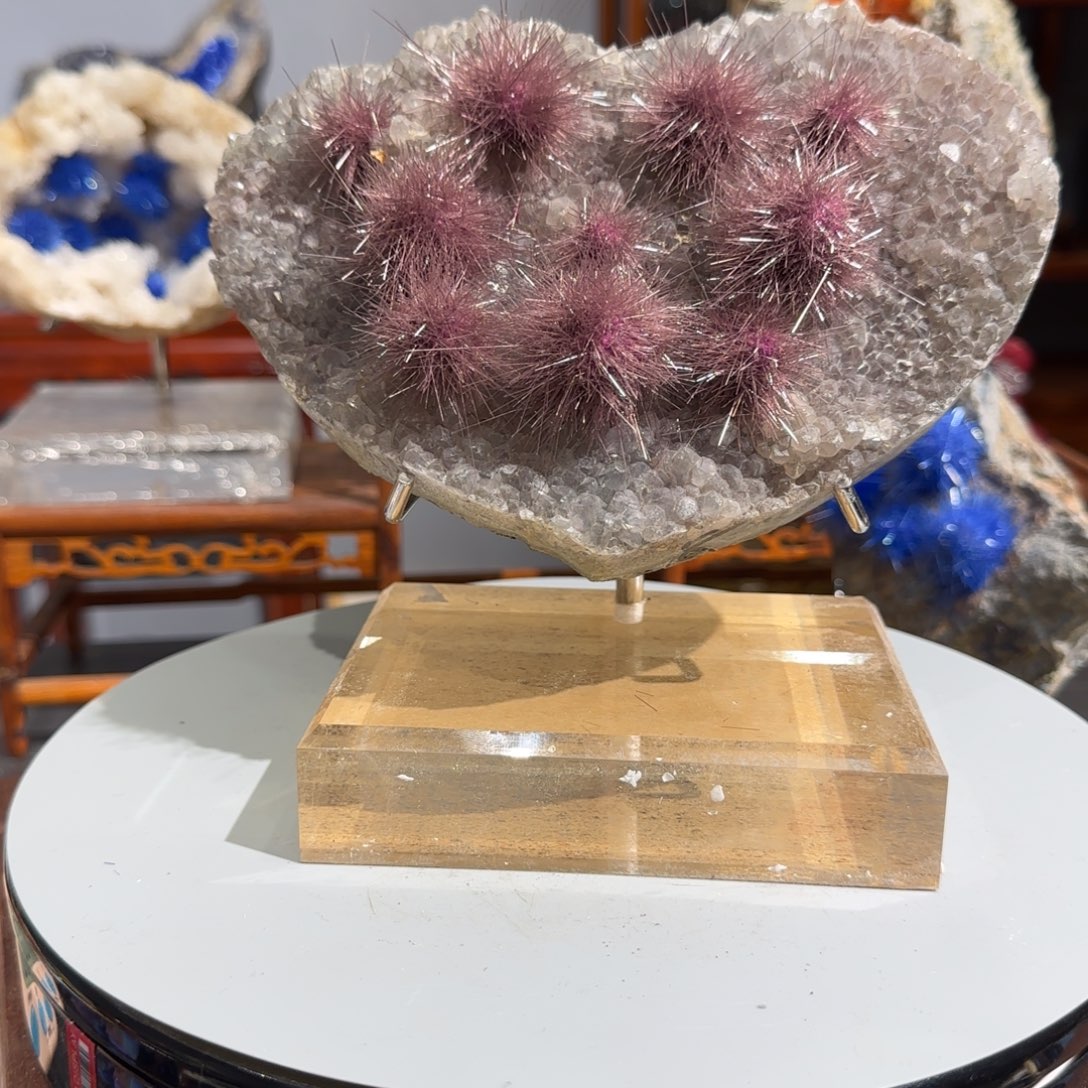 紫砂茶周边矿物结晶体摆件草*