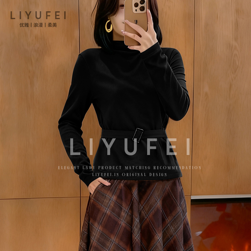 【上衣】韩系收腰高级感长袖女装秋冬款显瘦上衣