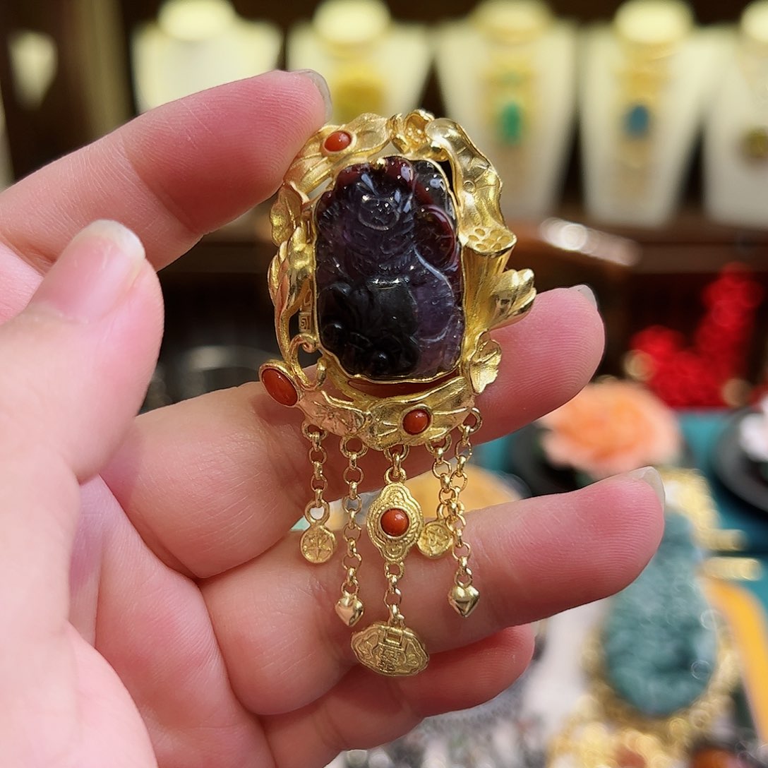 水晶戒指银S925镶嵌古风