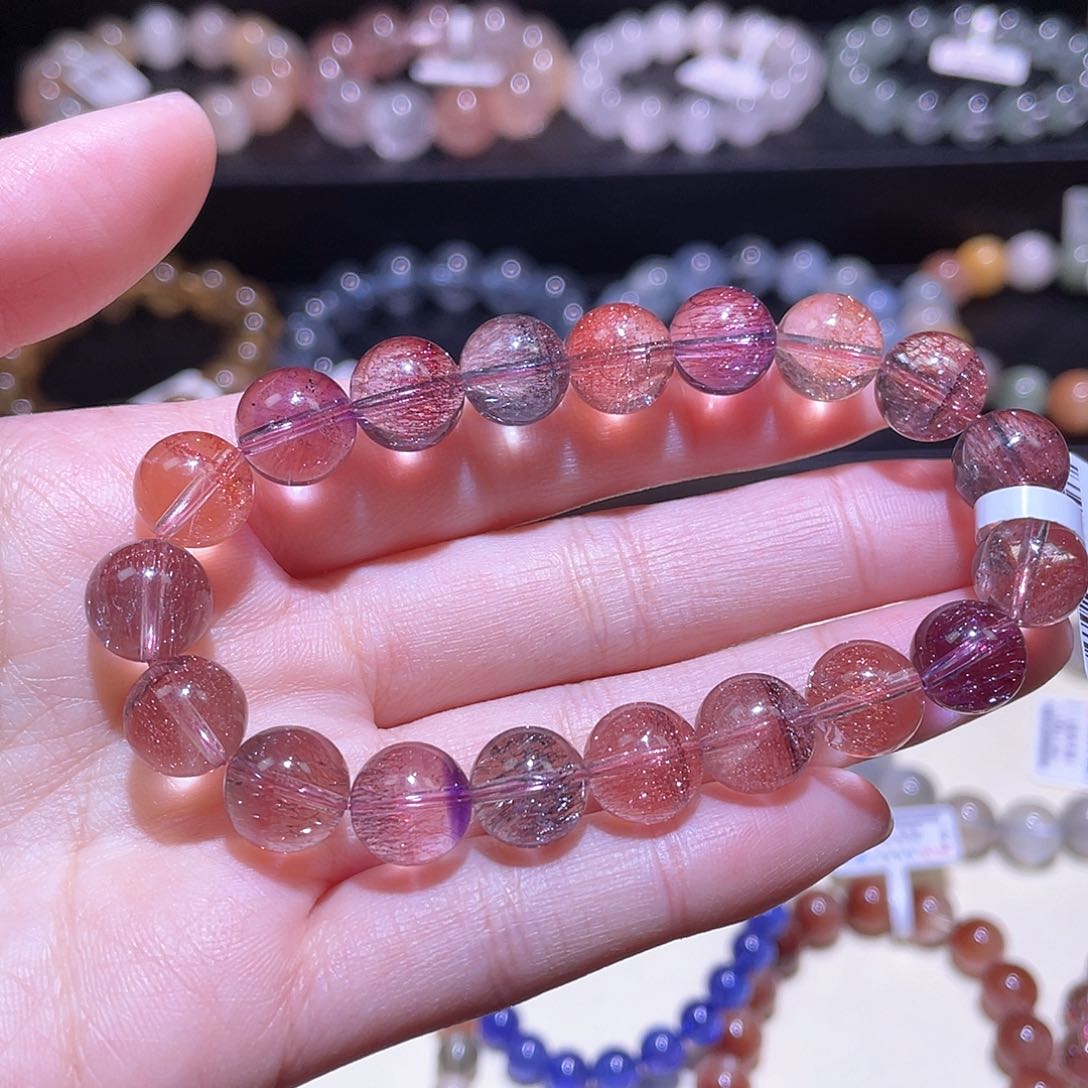 水晶手链未镶嵌超七手链，晶体通透10+