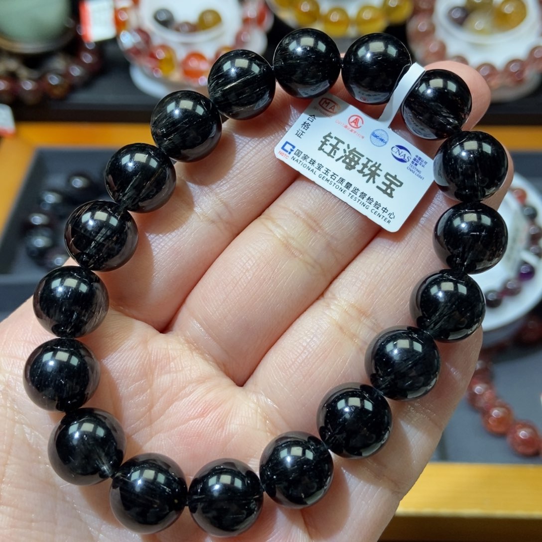 水晶黑发晶手链未镶嵌转*阳