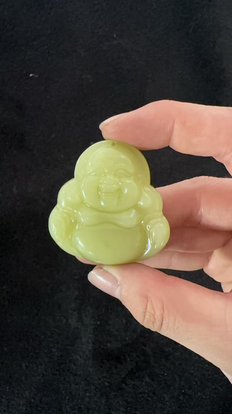 山料鸡油黄佛公45吊坠