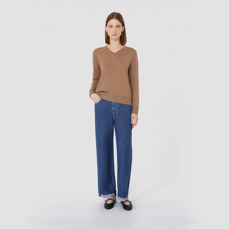 MaxMara 2025早秋新品女装绵羊毛V领毛衣9366085106