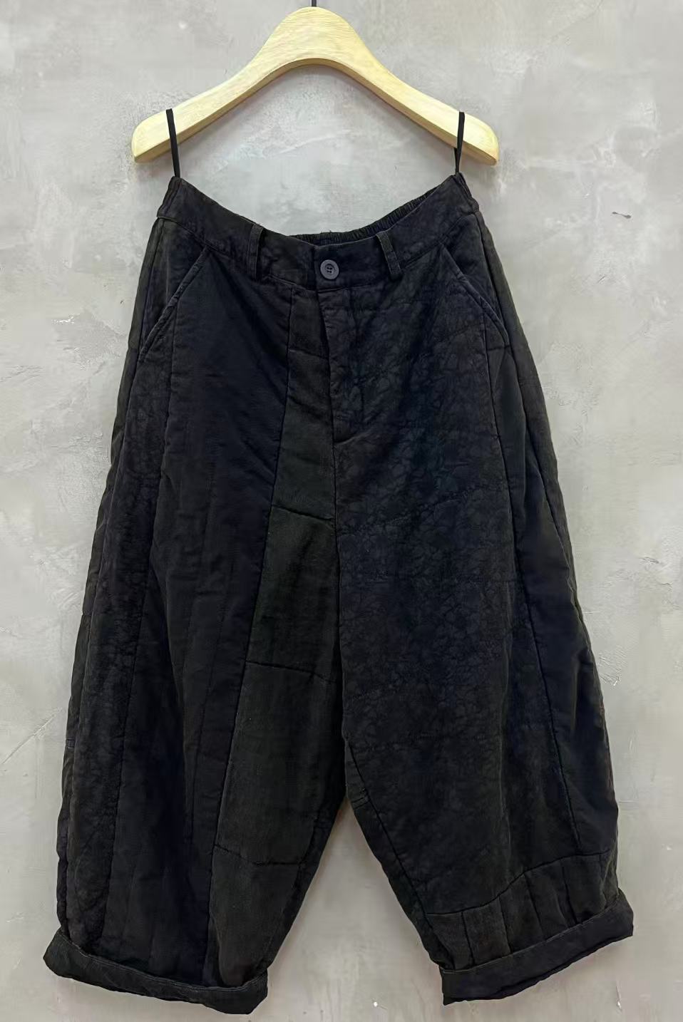 依梦分享-古澜木3952半松紧腰休闲棉裤