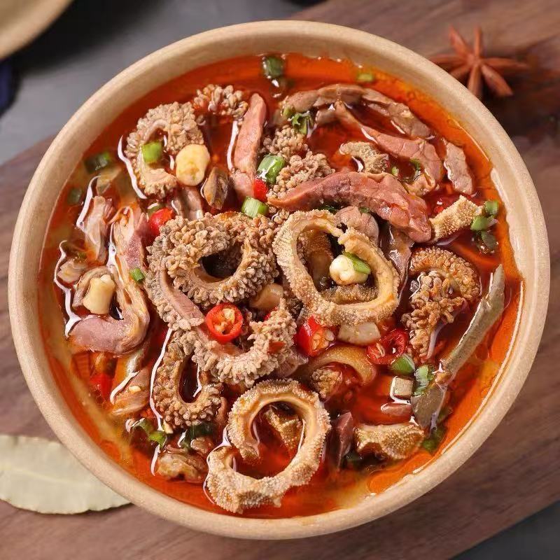 （一斤装）原味香辣羊杂羊肠500克熟食真空羊肉羊杂羊场加热即食