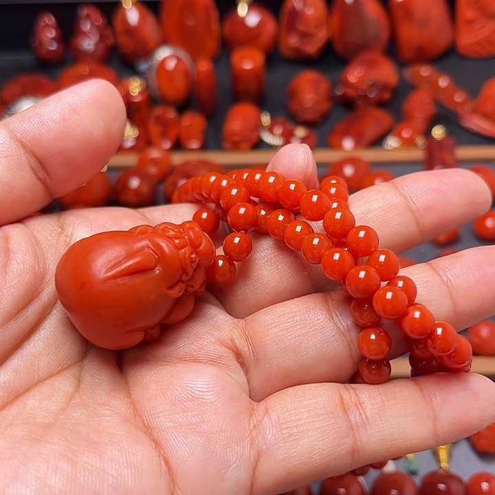 静***@南红玛瑙未镶嵌配饰貔貅串