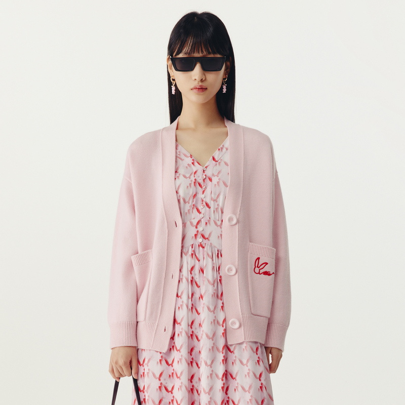 HPLY荷比俪春季新款女宽松落肩版型绵羊毛针织衫HYD12650130