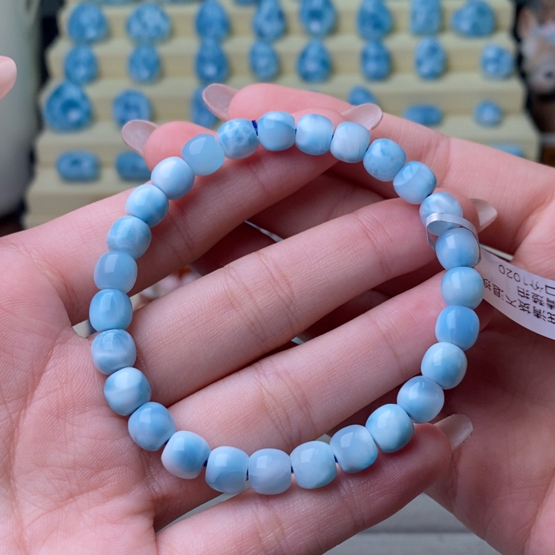 针钠钙石（海纹石）未镶嵌手串